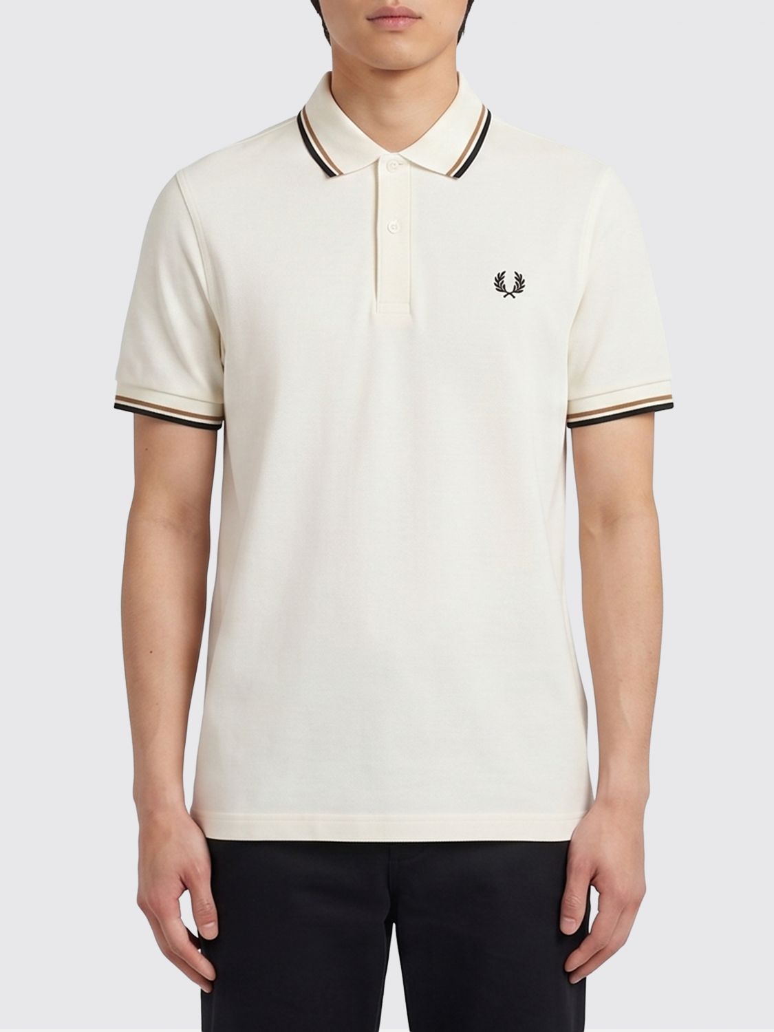FRED PERRY Polo Shirt Men color Ecru