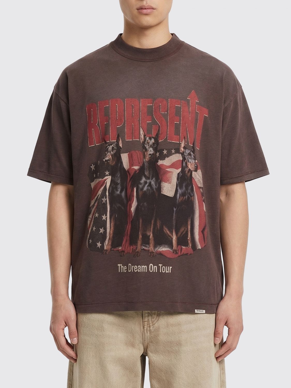 Represent Printed Cotton T-shirt In Green