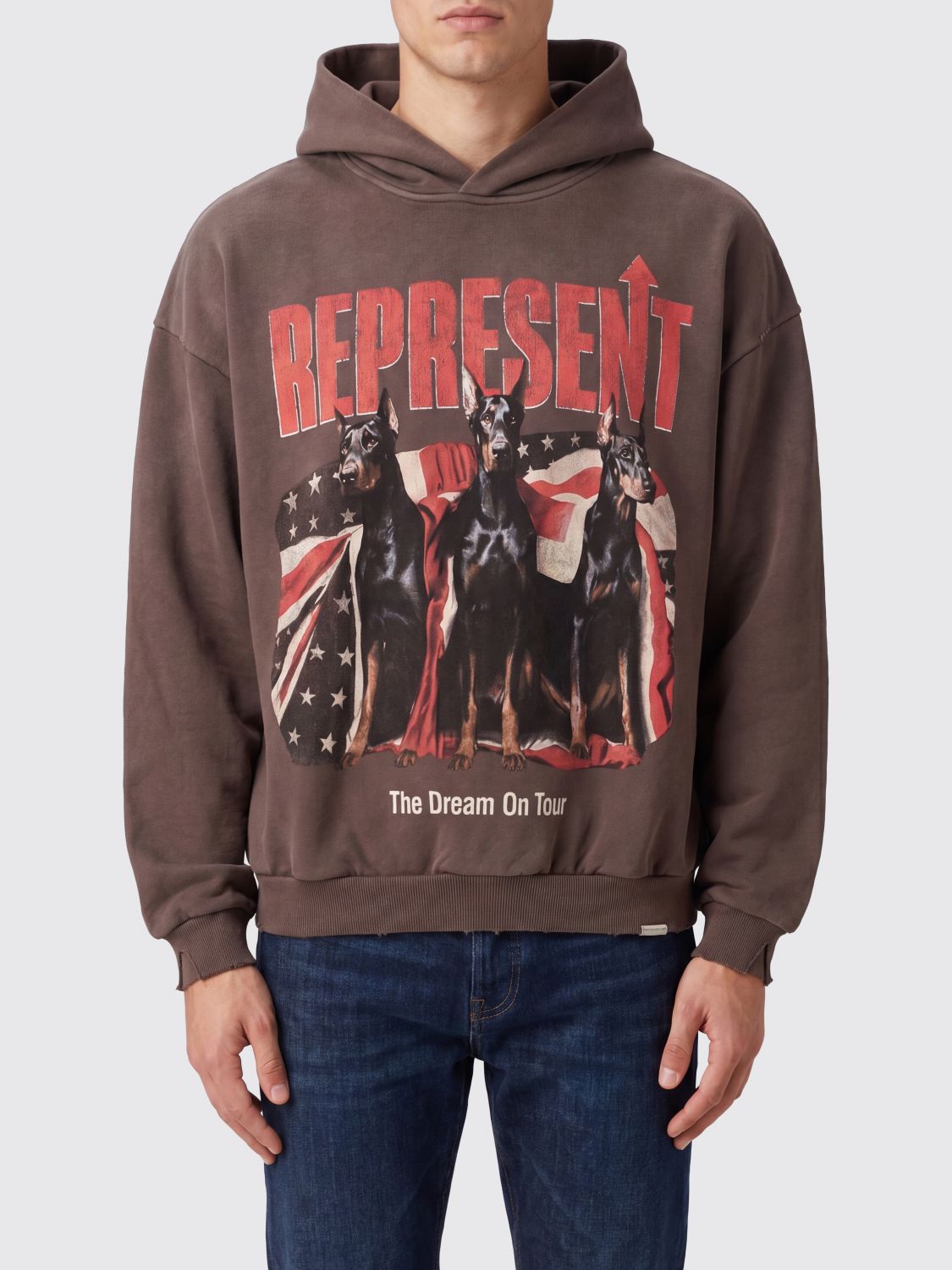 REPRESENT Felpa con cappuccio in cotone stampato