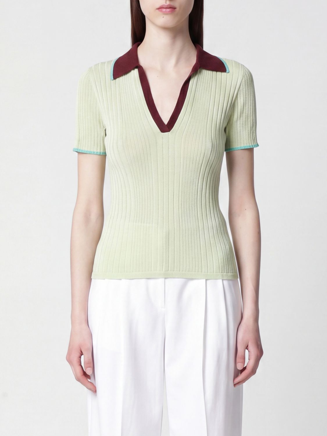 ROBERTO COLLINA Polo in maglia di viscosa
