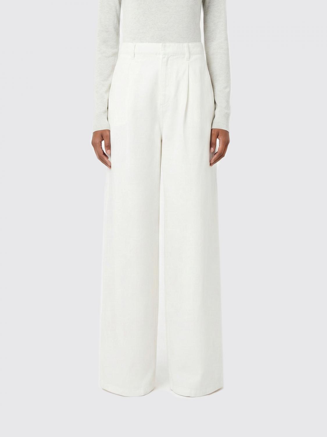 's Max Mara Palazzo Trousers In Cotton And Linen In White