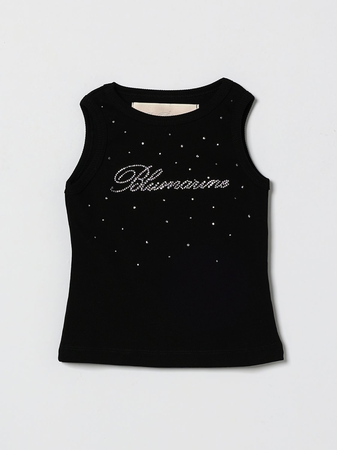 MISS BLUMARINE Baumwoll-Tanktop mit Strass-Logo