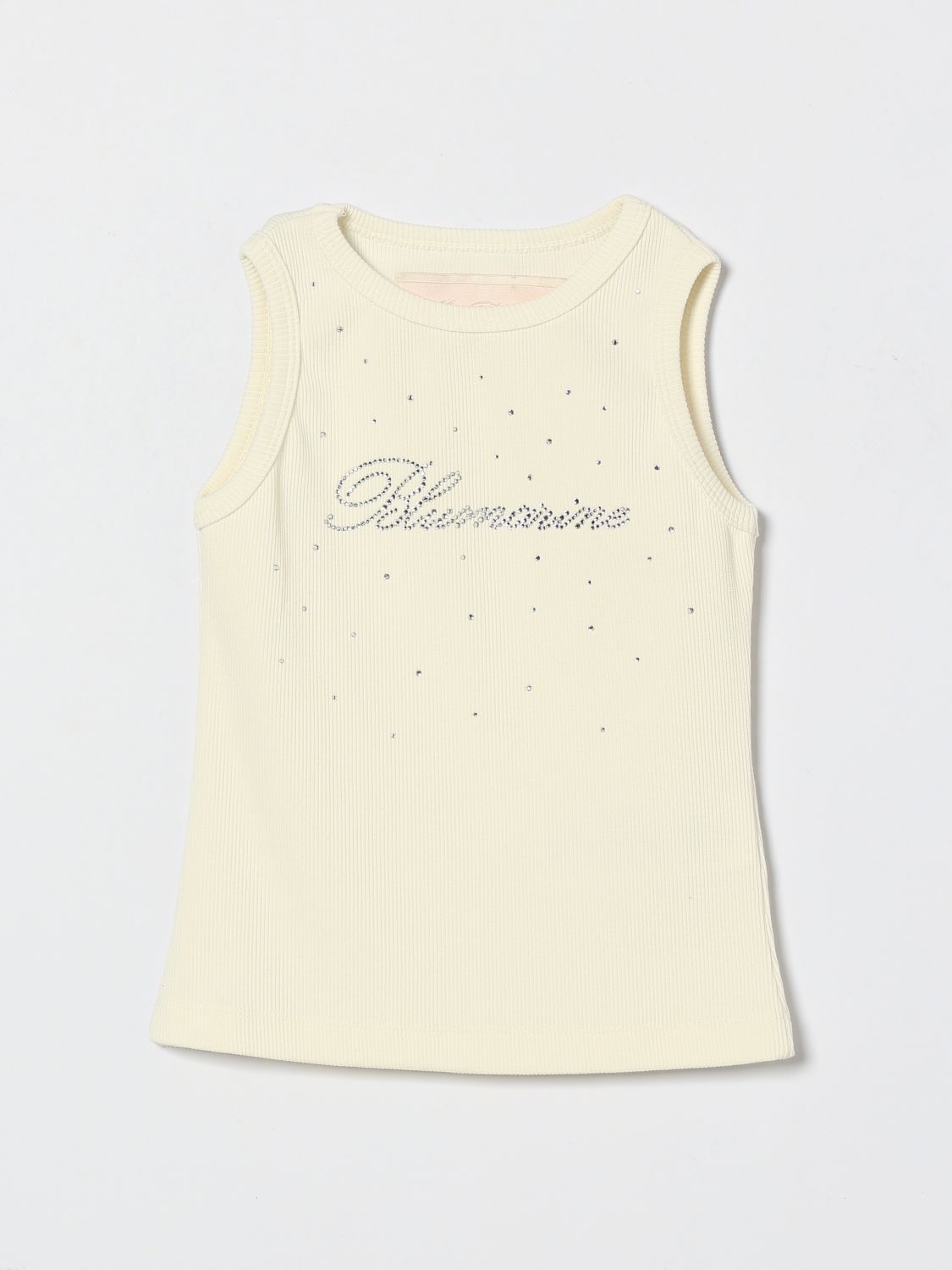 MISS BLUMARINE Baumwoll-Tanktop mit Strass-Logo