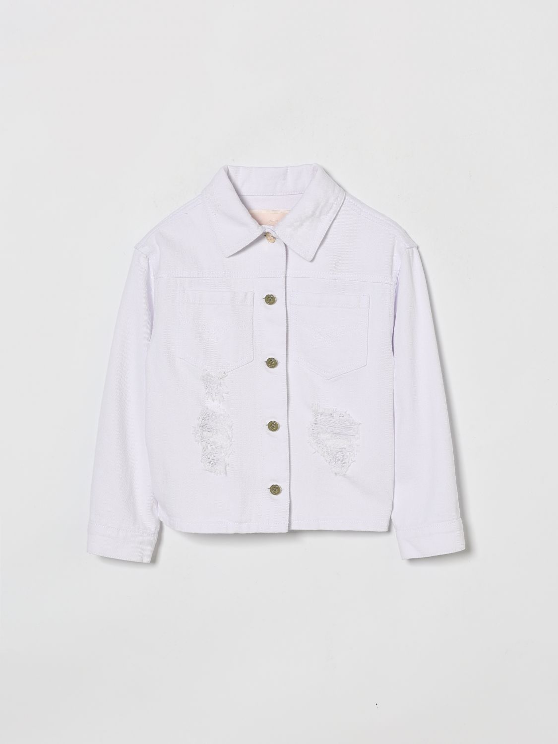 MISS BLUMARINE Overshirt aus Distressed-Denim