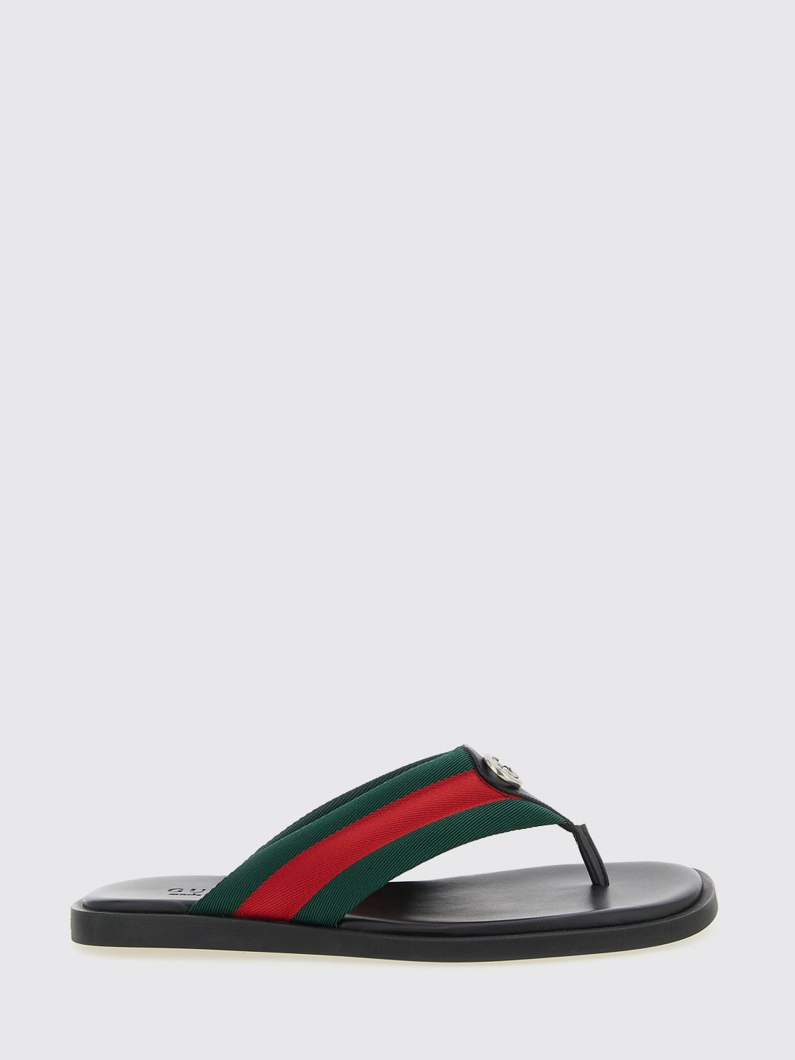 GUCCI Infradito Web in canvas e pelle