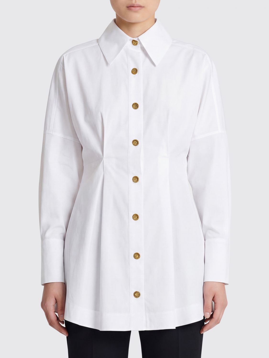 BALMAIN Cotton Poplin Chemisier Dress