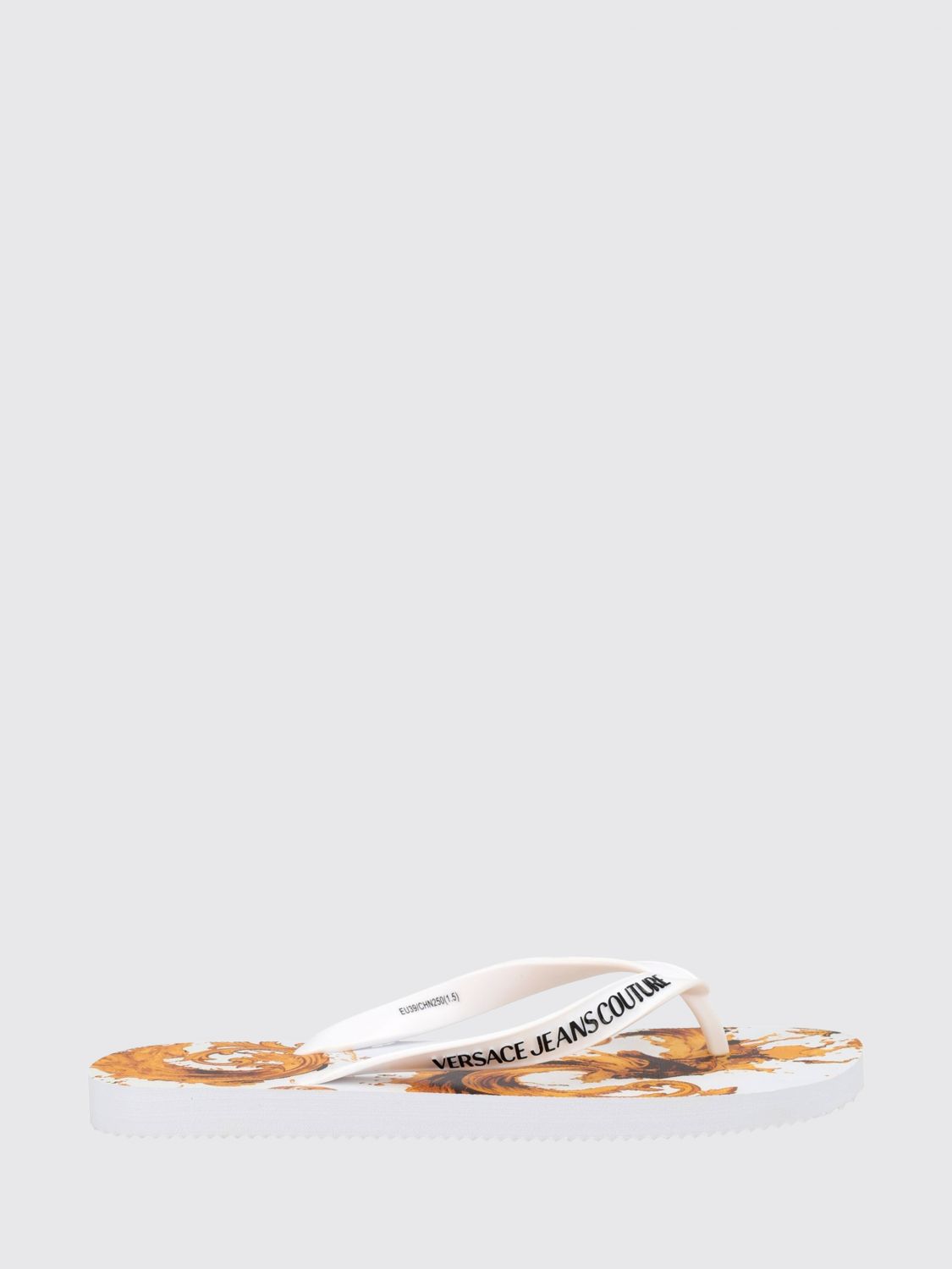 VERSACE JEANS COUTURE Infradito in gomma con logo stampato