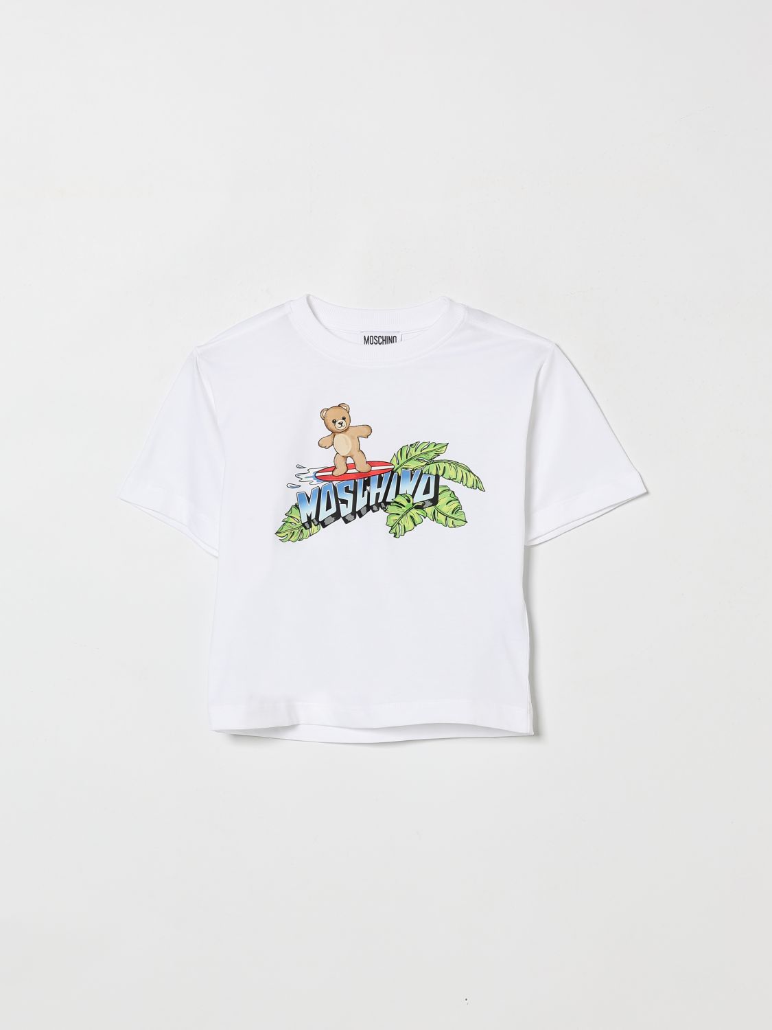MOSCHINO Baumwoll-T-Shirt mit Teddy-Print