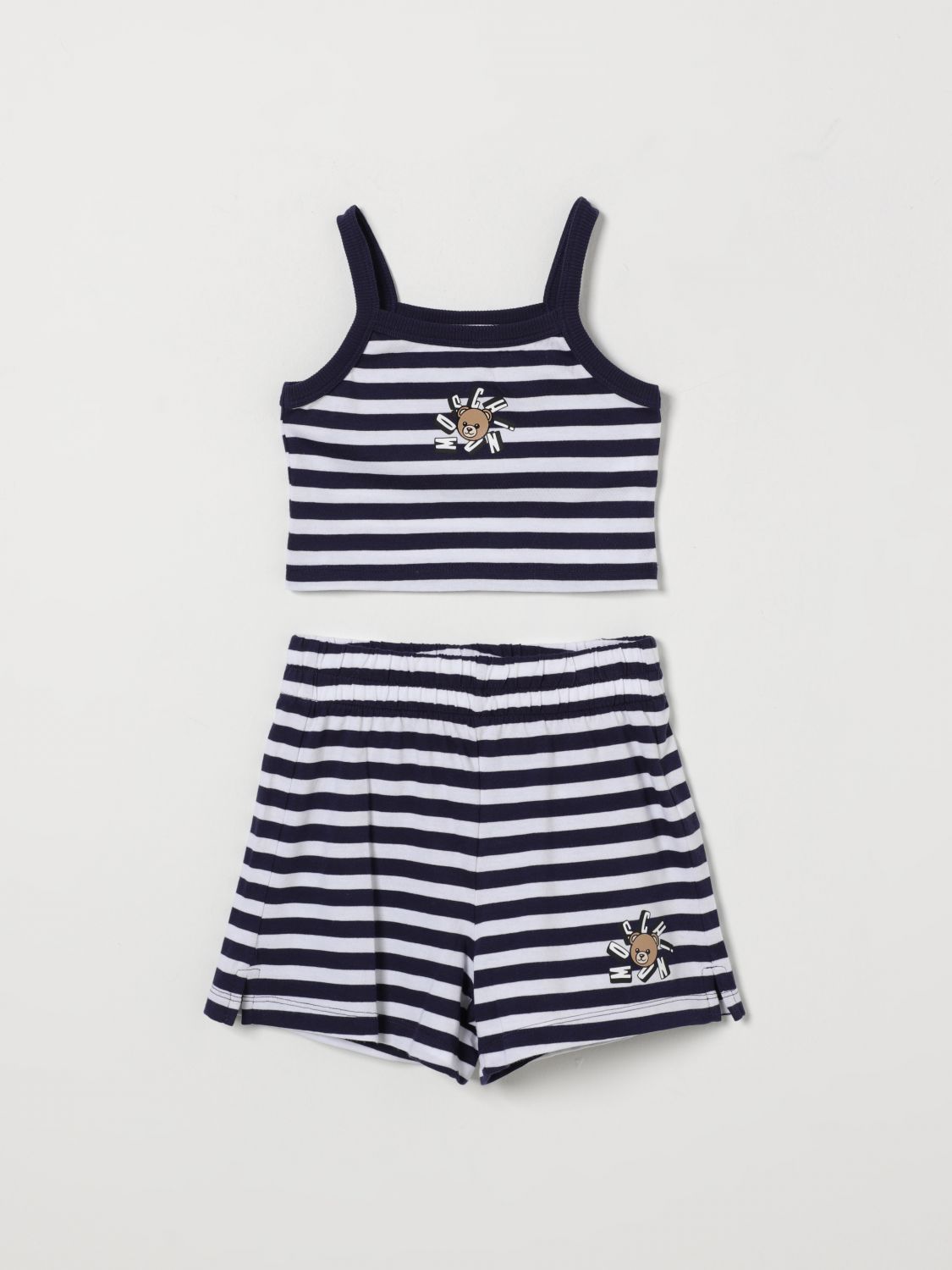 MOSCHINO Gestreiftes Baumwoll-Tages-Set