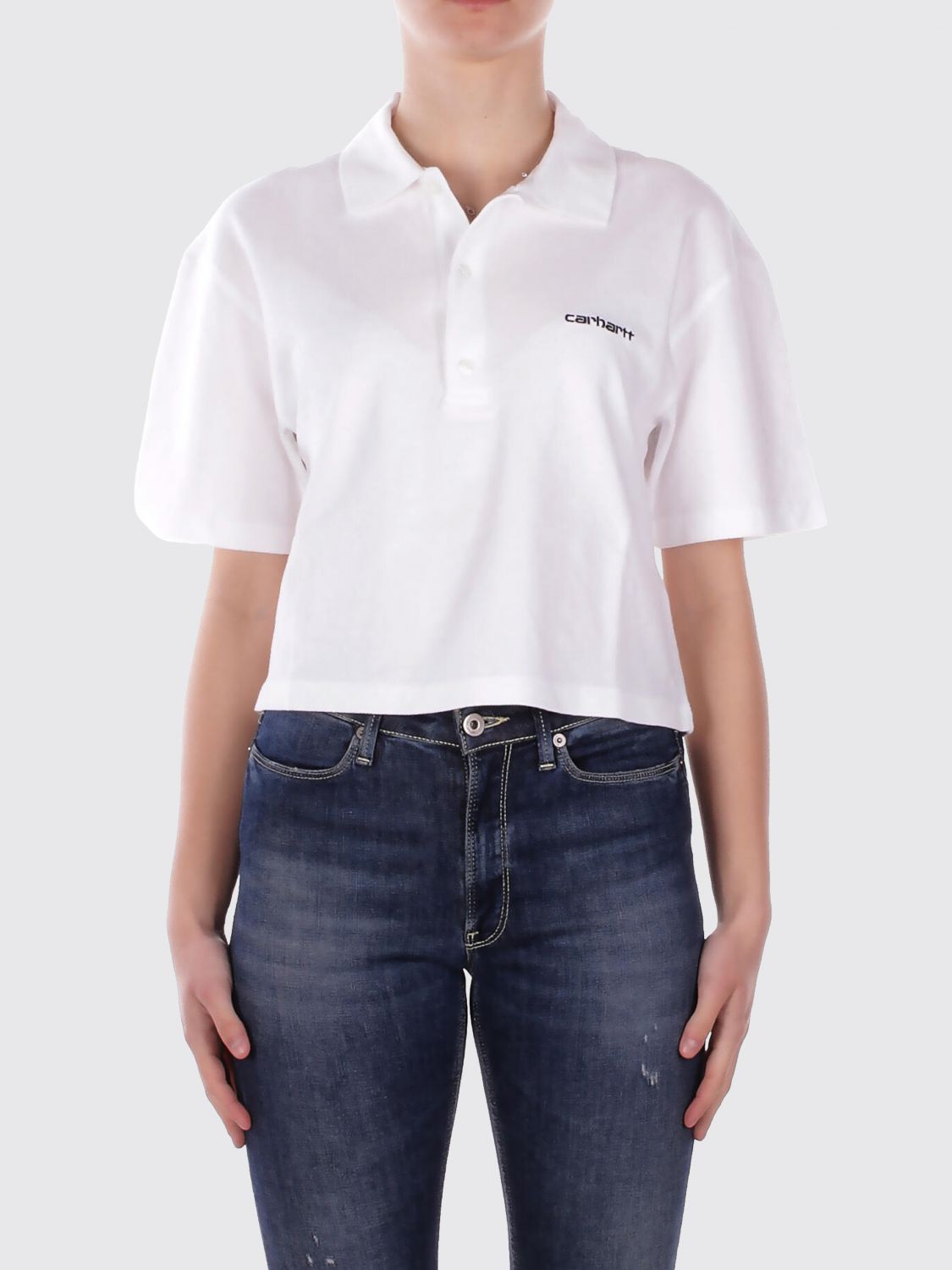 CARHARTT WIP Crop-Polo aus Baumwolle mit Logo