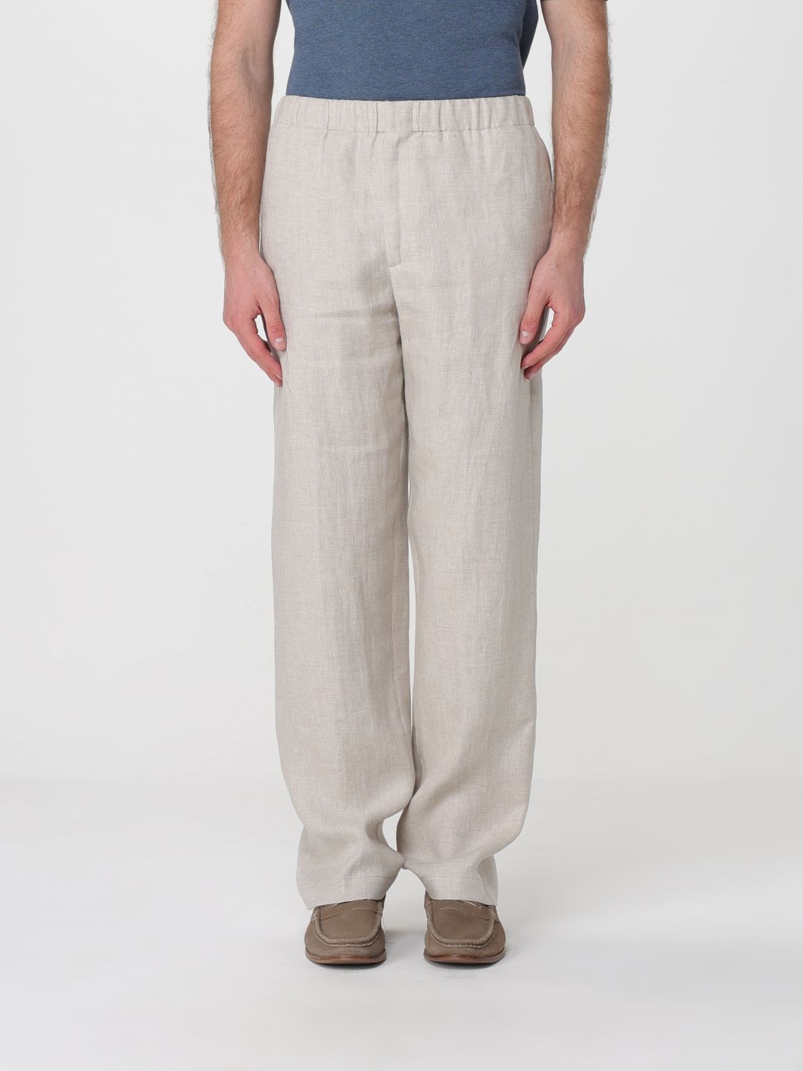 LARDINI Linen Wide-Leg Trousers　LARDINI リネン ワイドレッグ パンツ LARDINI