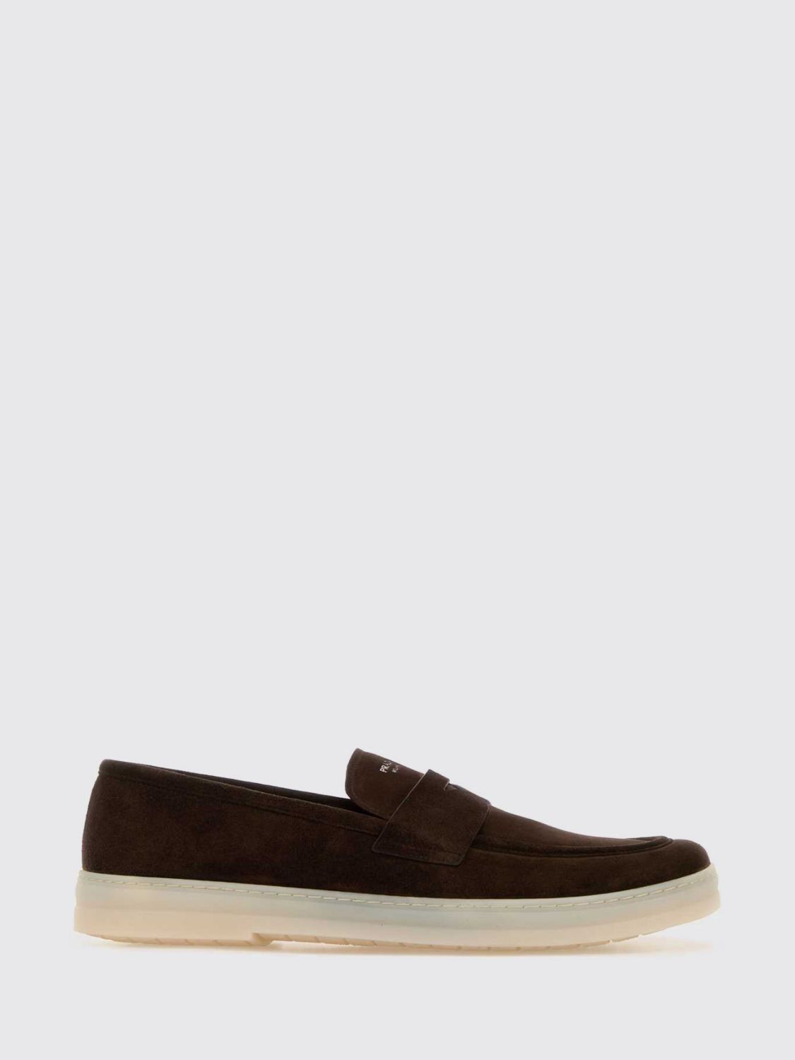 Prada Suede Loafers Round Toe Rubber Sole In Multi