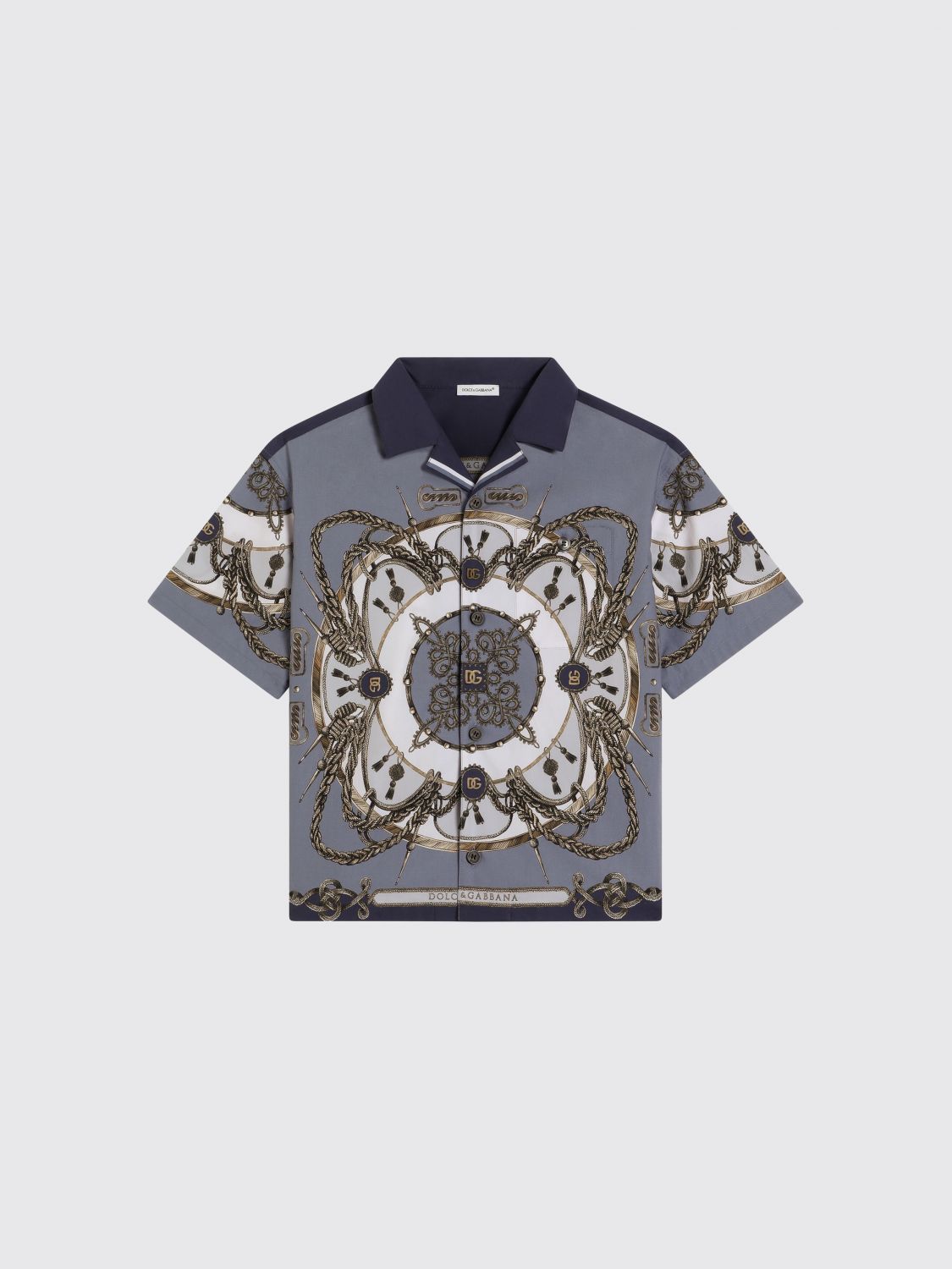 Dolce & Gabbana Dolce  Gabbana Kids Printed Short-sleeve Shirt In Blue