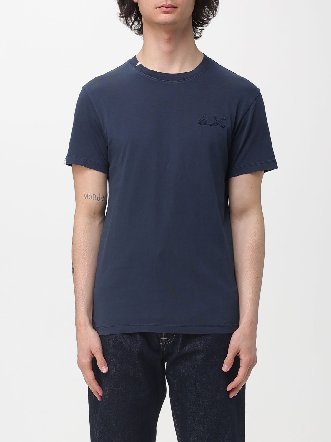 SUN68 Basic T-Shirt aus Baumwolle