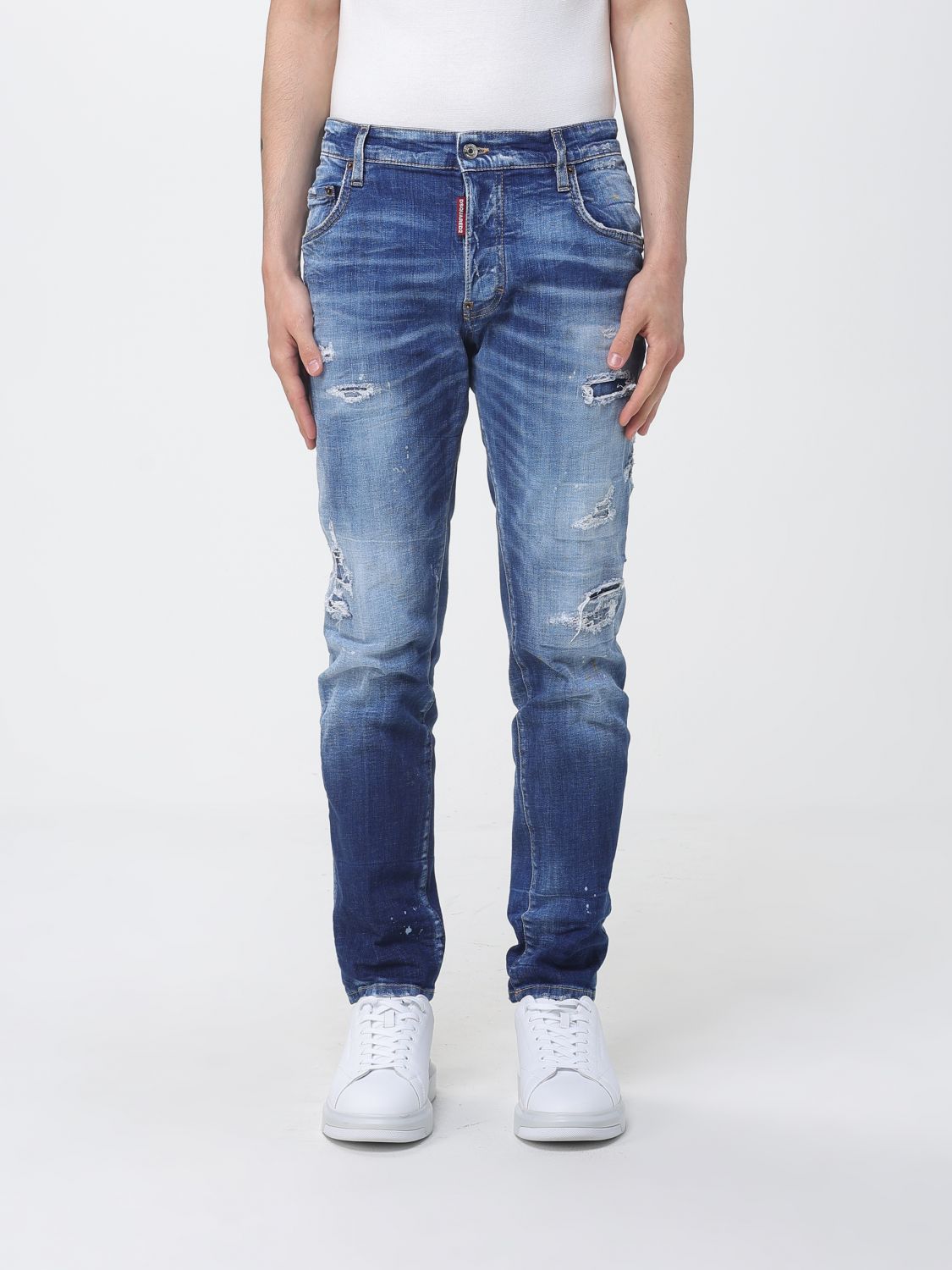 DSQUARED2 Distressed Denim Slim Fit Jeans