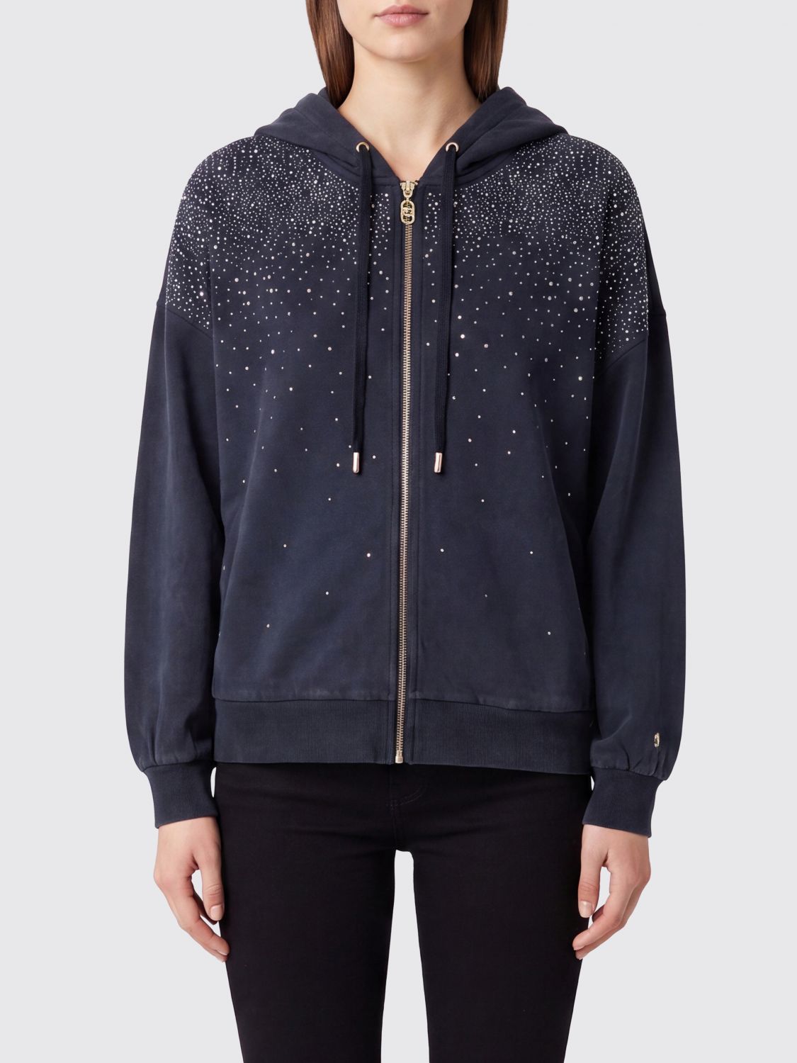 LIU JO Felpa con cappuccio e strass