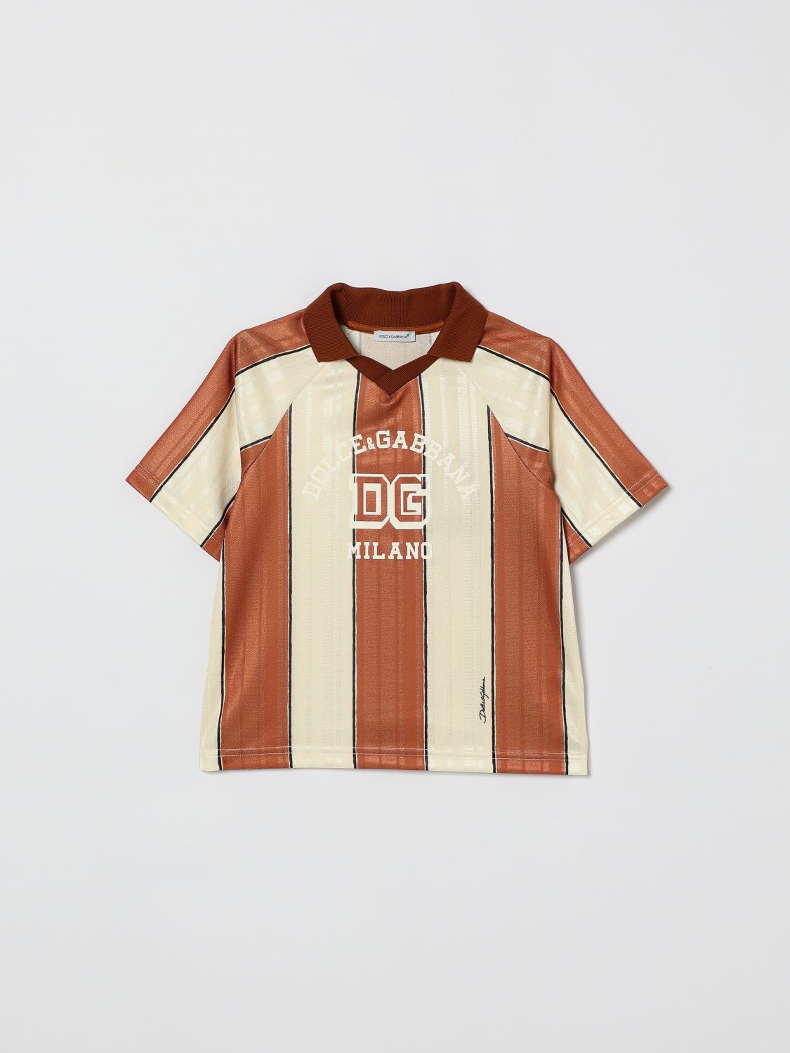 DOLCE & GABBANA Gestreiftes T-Shirt mit Logo