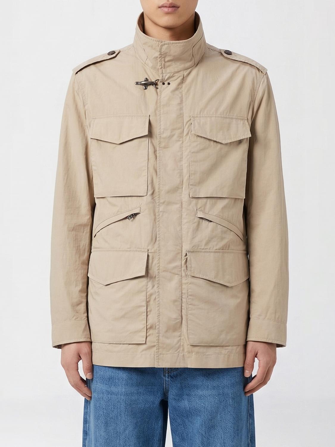 Fay Cotton Jacket With Hook In Brown