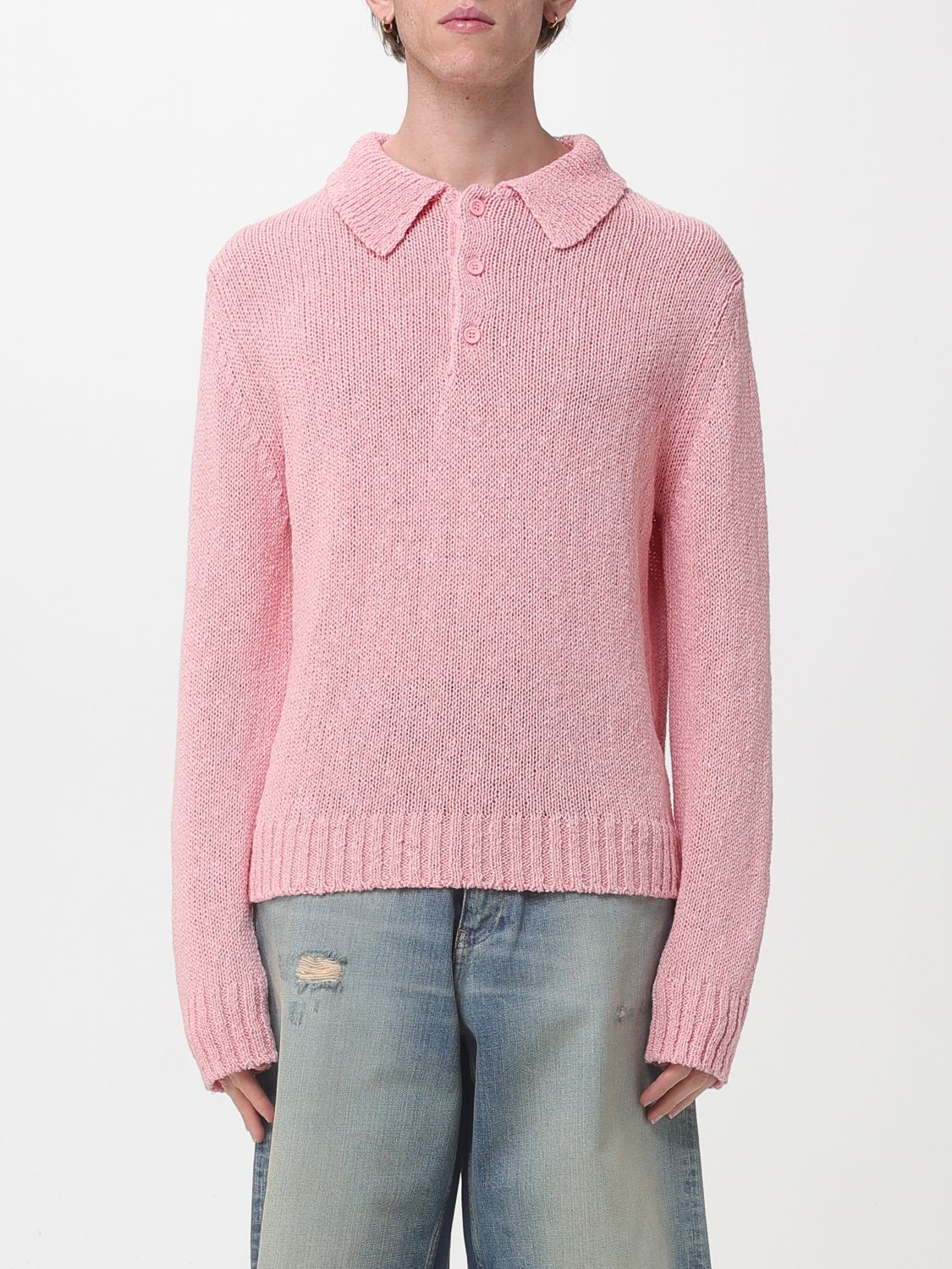 Sunflower Cotton And Linen Knit Polo Shirt