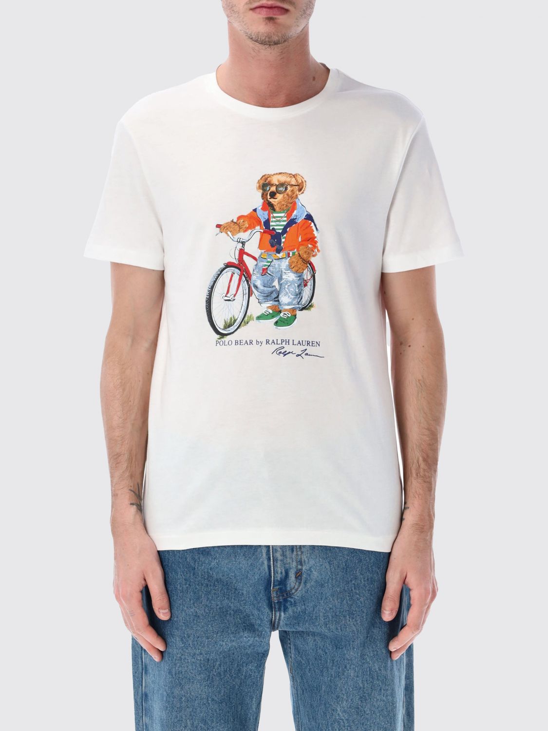 POLO RALPH LAUREN Baumwoll-T-Shirt mit Bärenprint