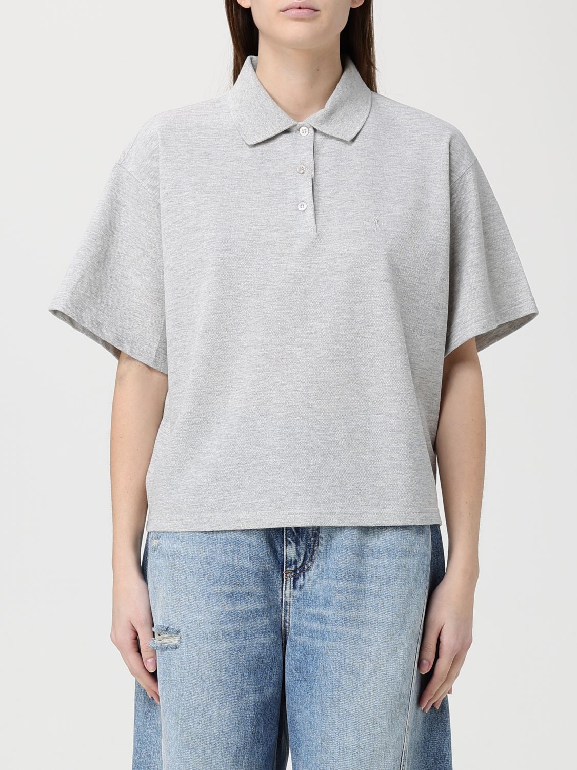 SAINT LAURENT Polo in misto cotone