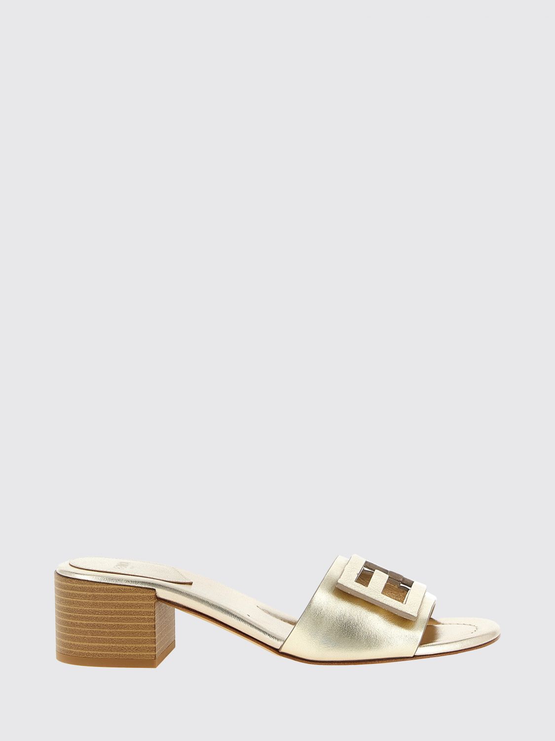 FENDI Mules Baguette in pelle laminata