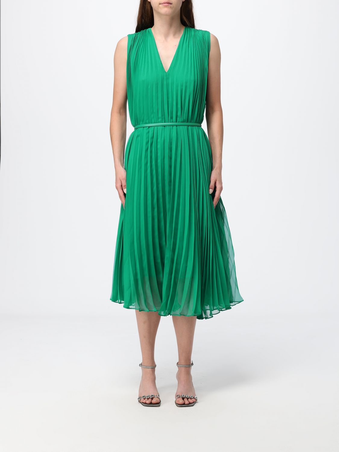 MAX MARA Pleated Dress with Belt