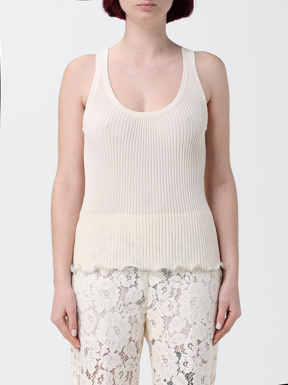 PINKO Geripptes Baumwollmisch-Top