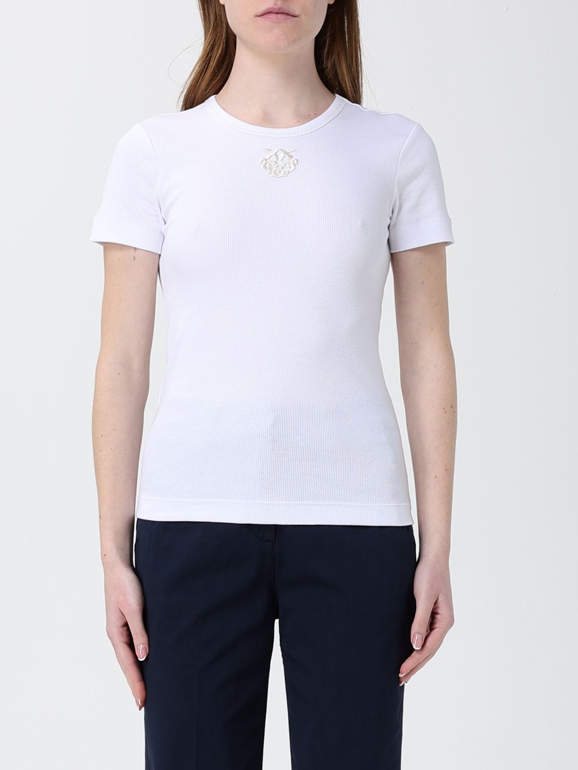 PINKO Jersey-Rundhals-T-Shirt mit gesticktem Logo
