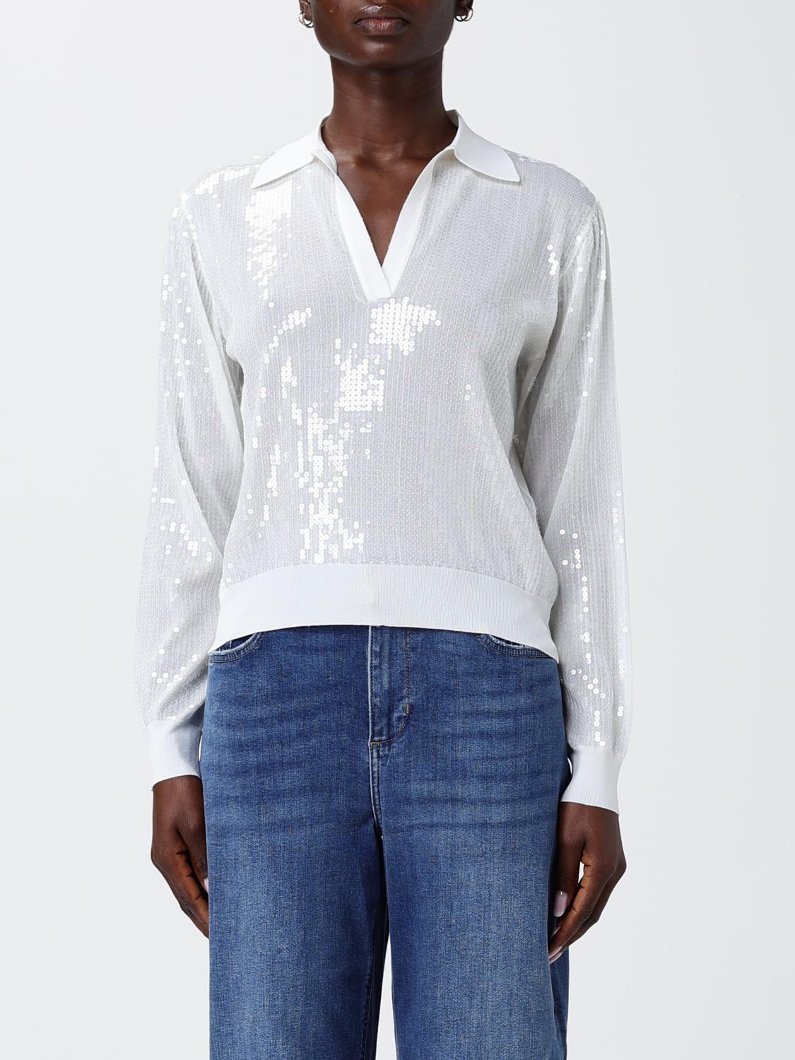 LIU JO Viskose-Strickpoloshirt mit Pailletten