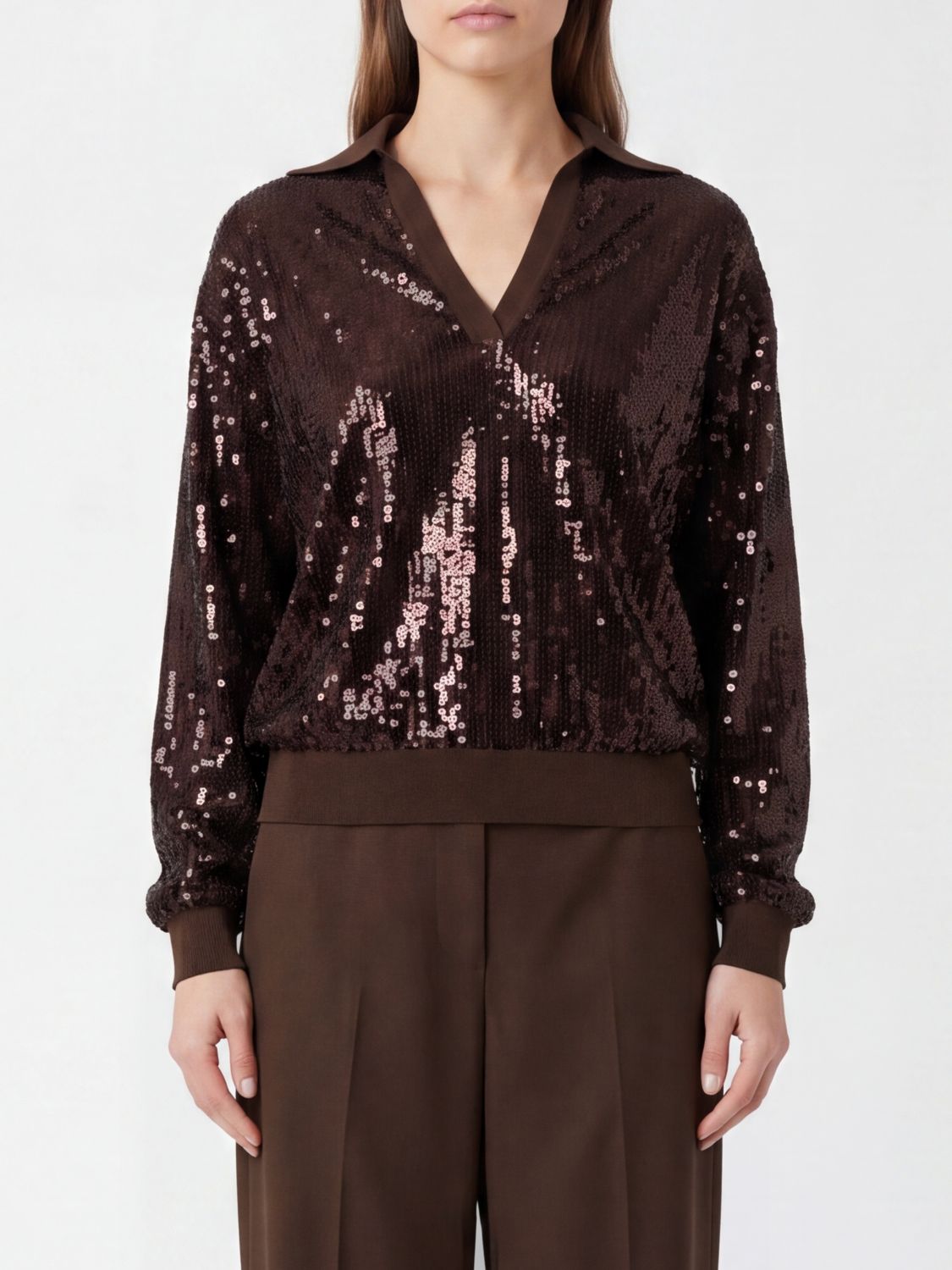 LIU JO Polo in maglia in viscosa con paillettes