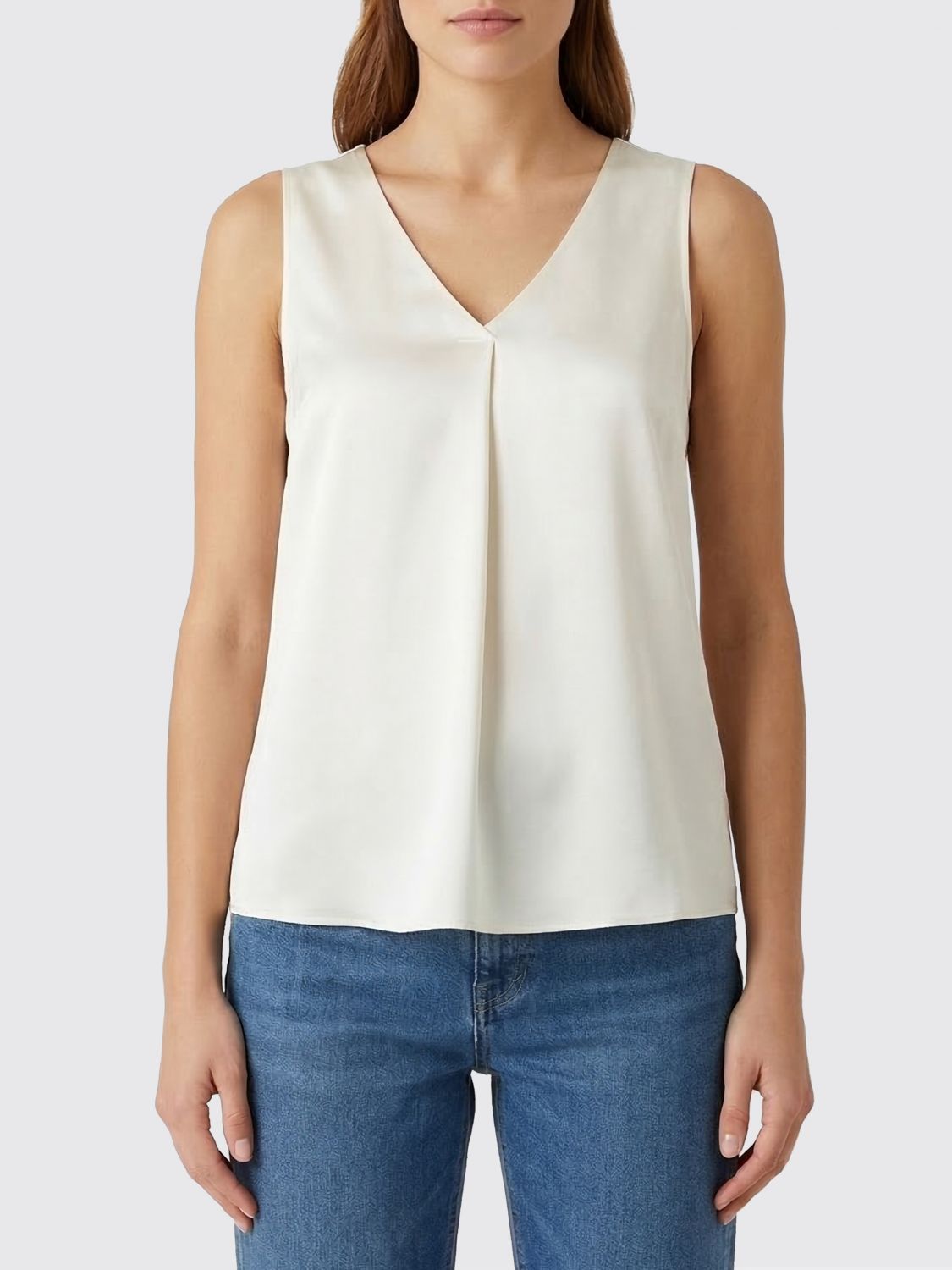 EMPORIO ARMANI Basic Top aus Stretch-Seide