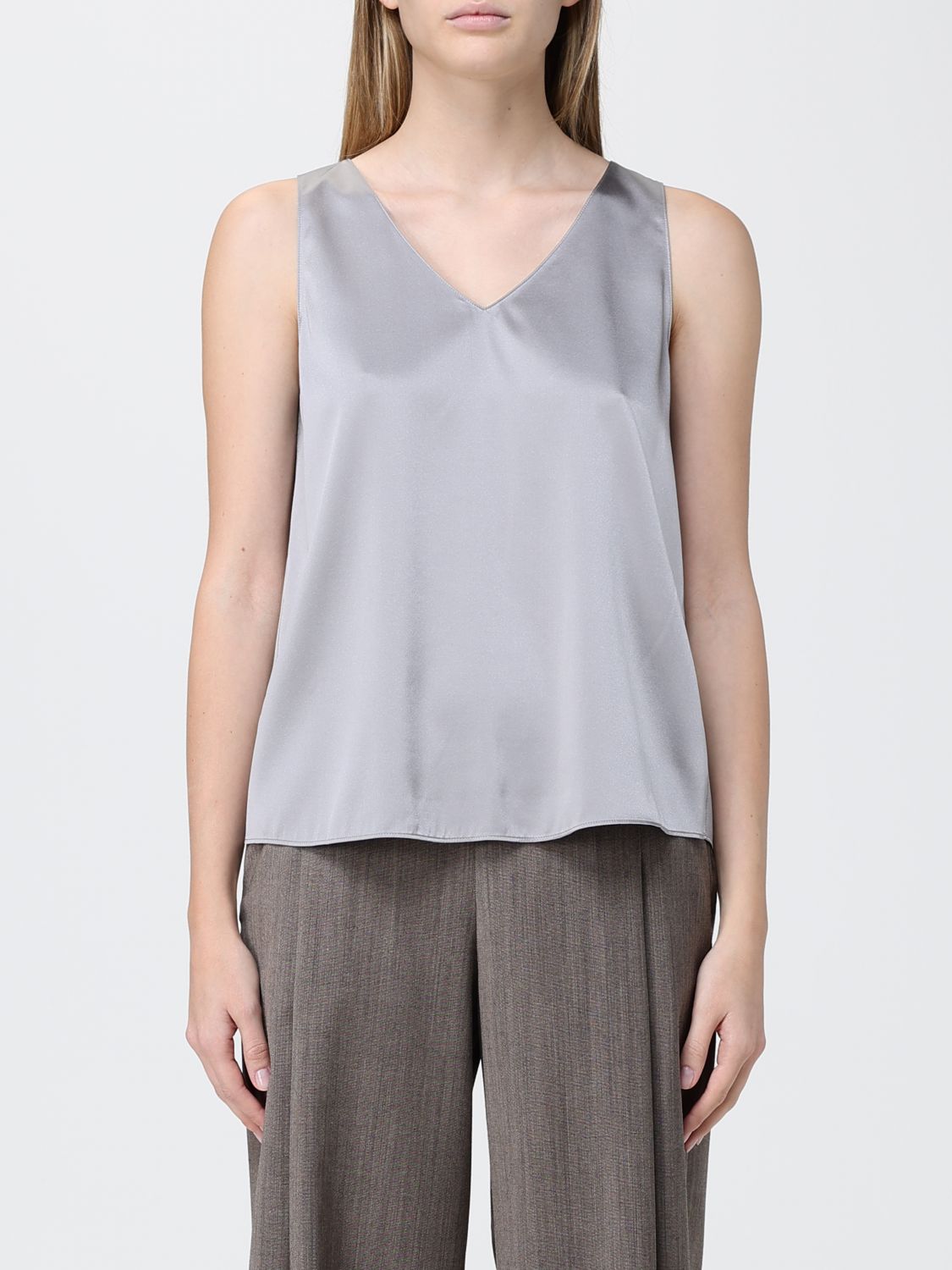 EMPORIO ARMANI Top basic in seta stretch