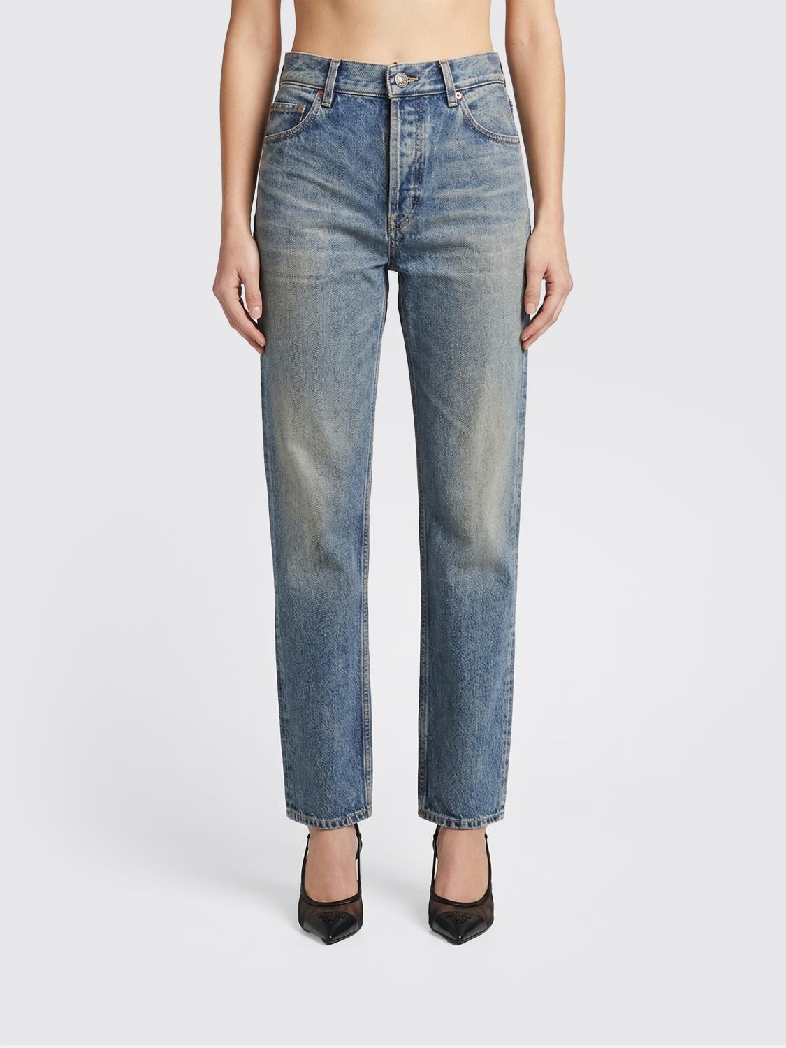 SAINT LAURENT Jeans cropped fit in denim di cotone