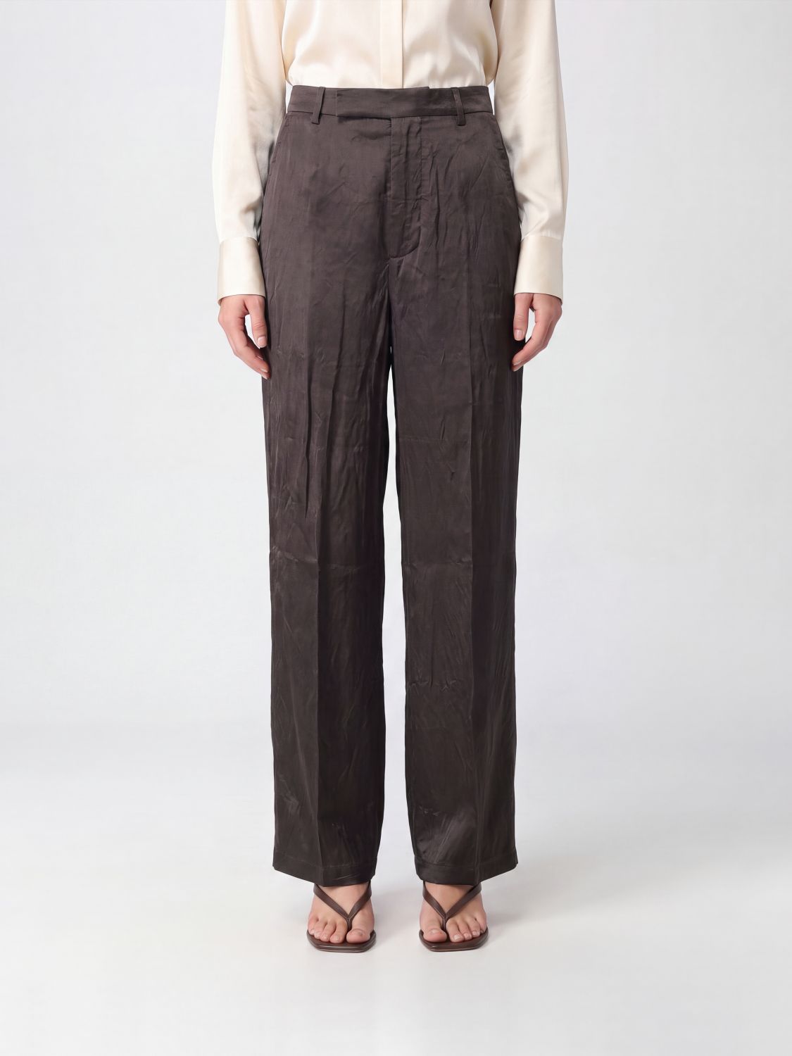 RICK OWENS Cupro Wide Leg Trousers