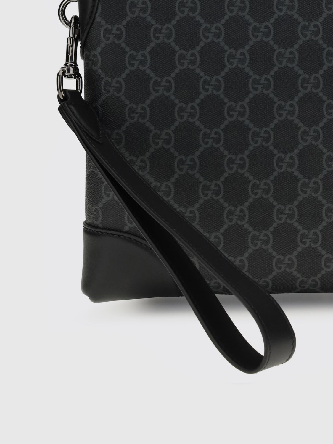 Gucci Gg Emblem Document Holder In Gg Supreme Fabric In Black