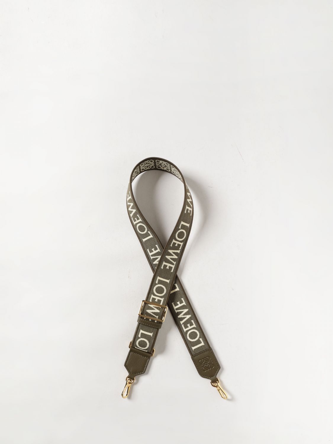 LOEWE Tracolla Anagram in canvas di cotone con logo jacquard e pelle