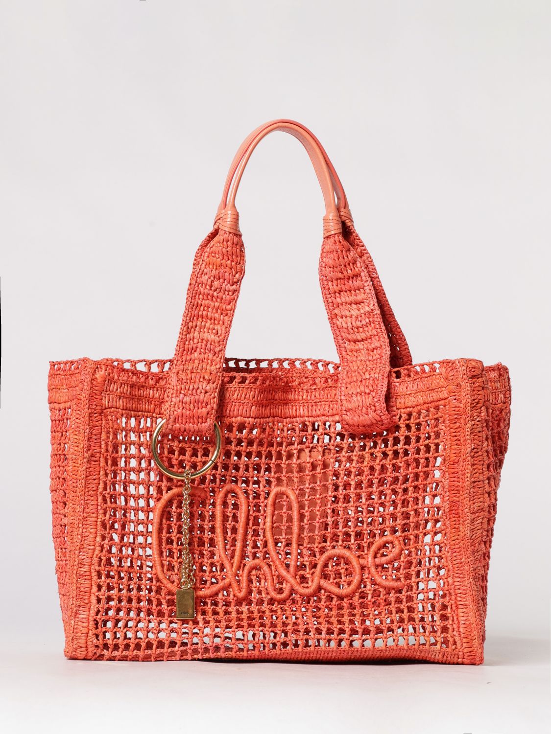 CHLOÉ Summer Banana Perforated Raffia Bag CHLOÉ Summer Banana Perforated Raffia Bag