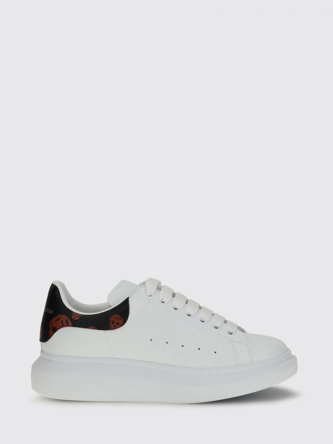 Mcqueen Oversize Leather Sneakers with Skull Print