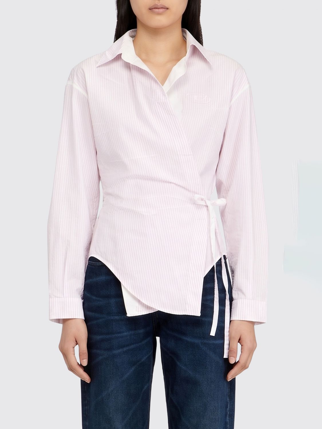 DIESEL Camicia C-Delphos ad incrocio in popeline di cotone
