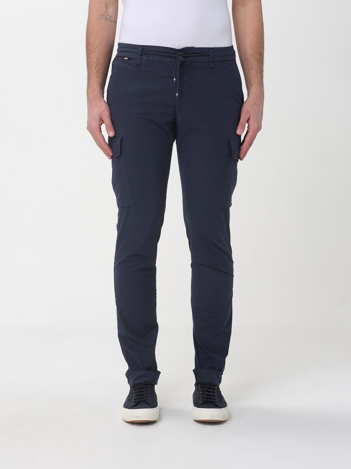 Mason's Cargo Trousers in Wool and Cotton Blend