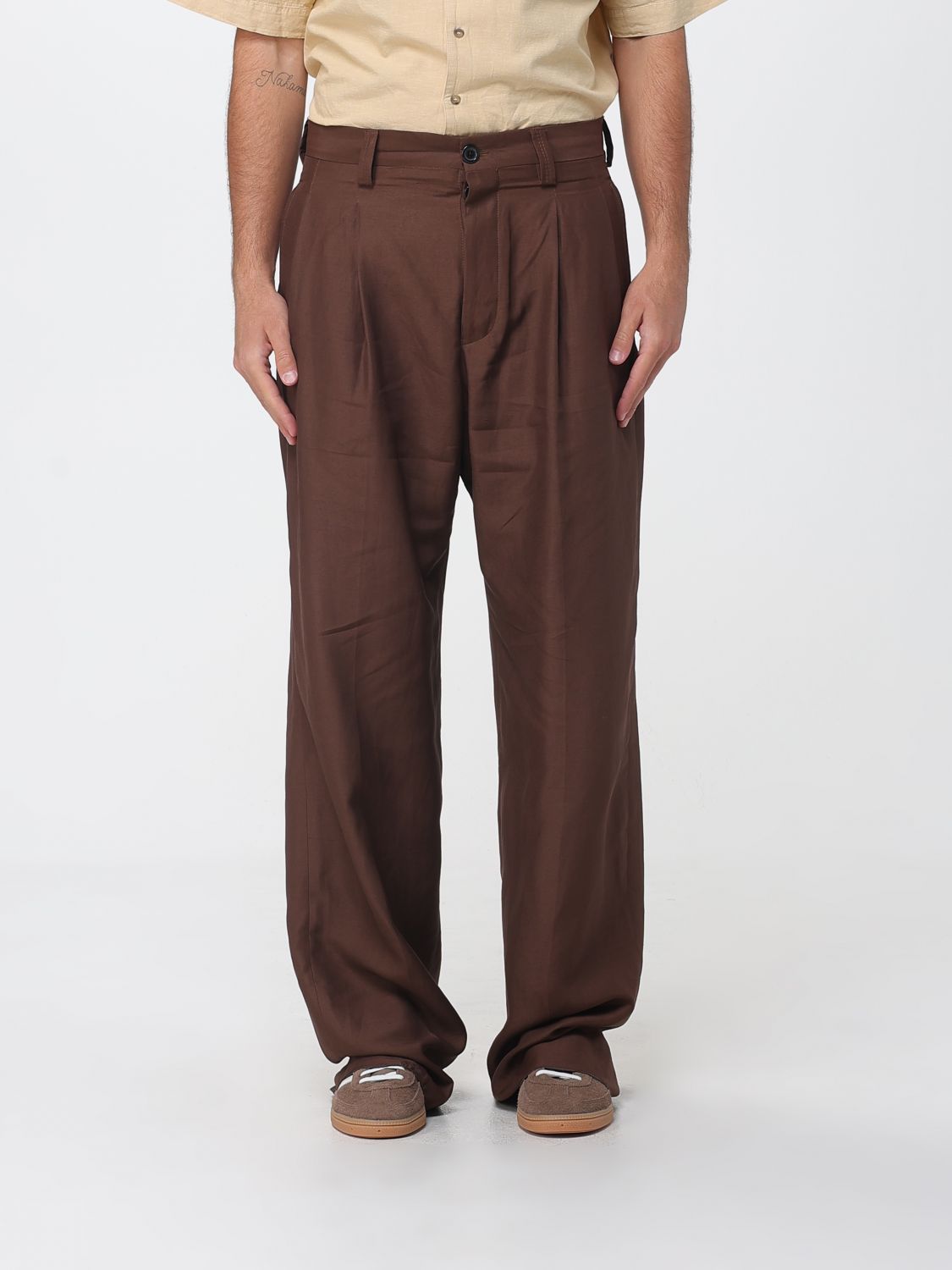 LANEUS Pants Men color Brown
