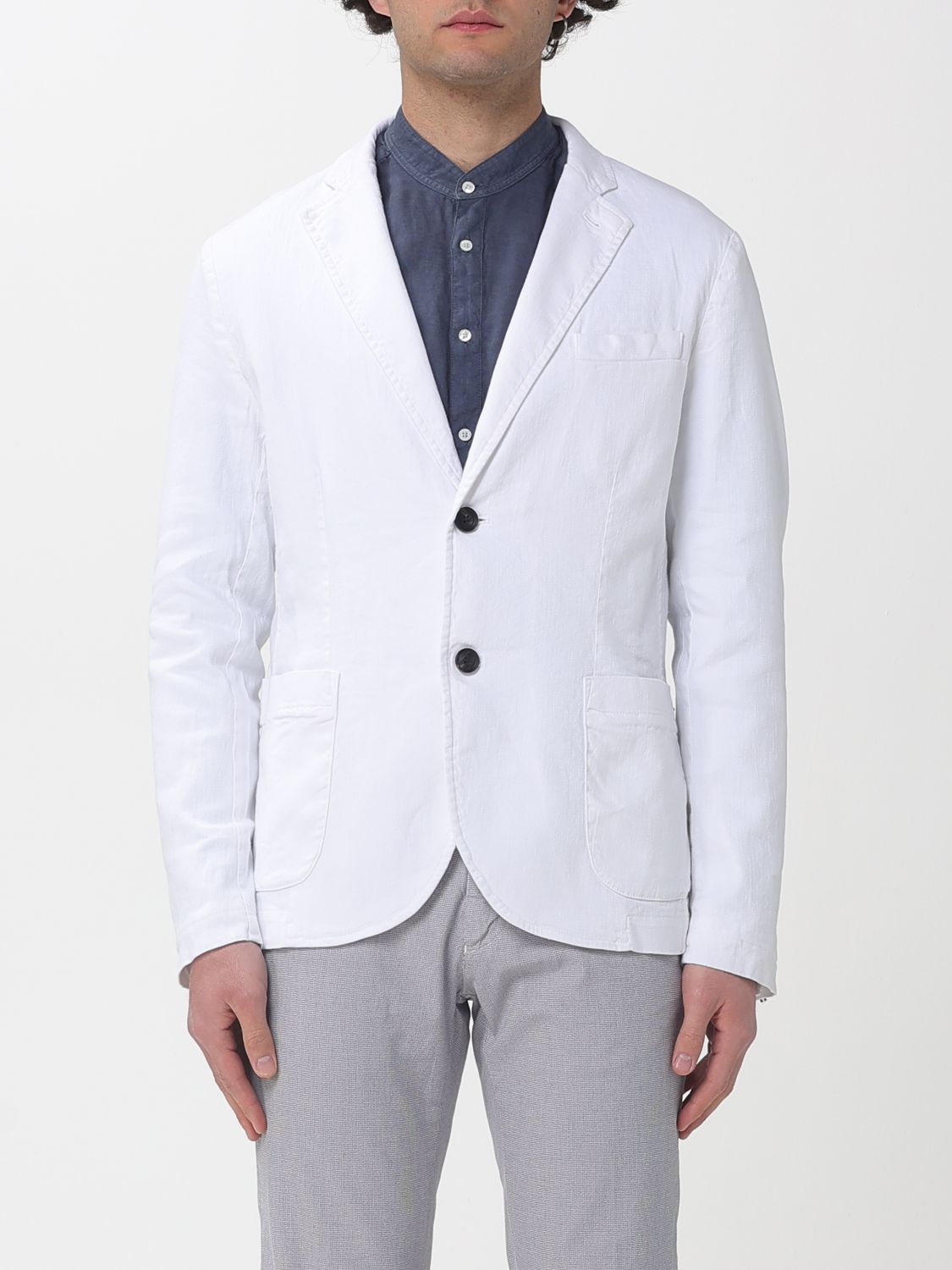 Mason's Einreihiger Blazer aus Baumwolle und Leinen