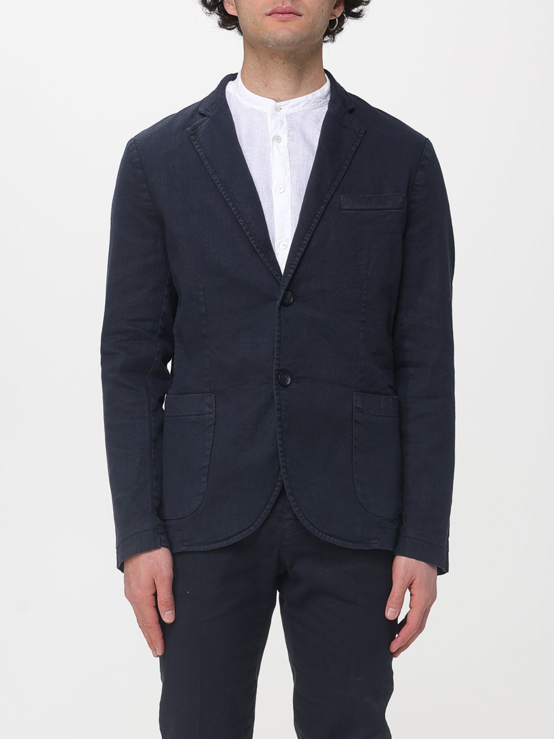 Mason's Single Breasted Cotton And Linen Blazer