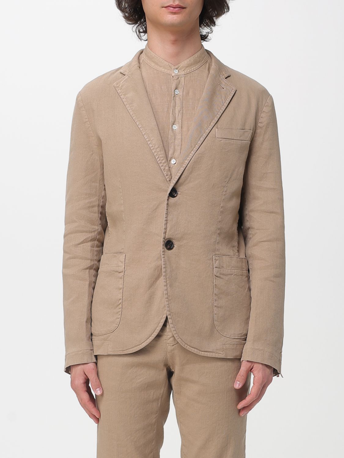 Mason's Einreihiger Blazer aus Baumwolle und Leinen