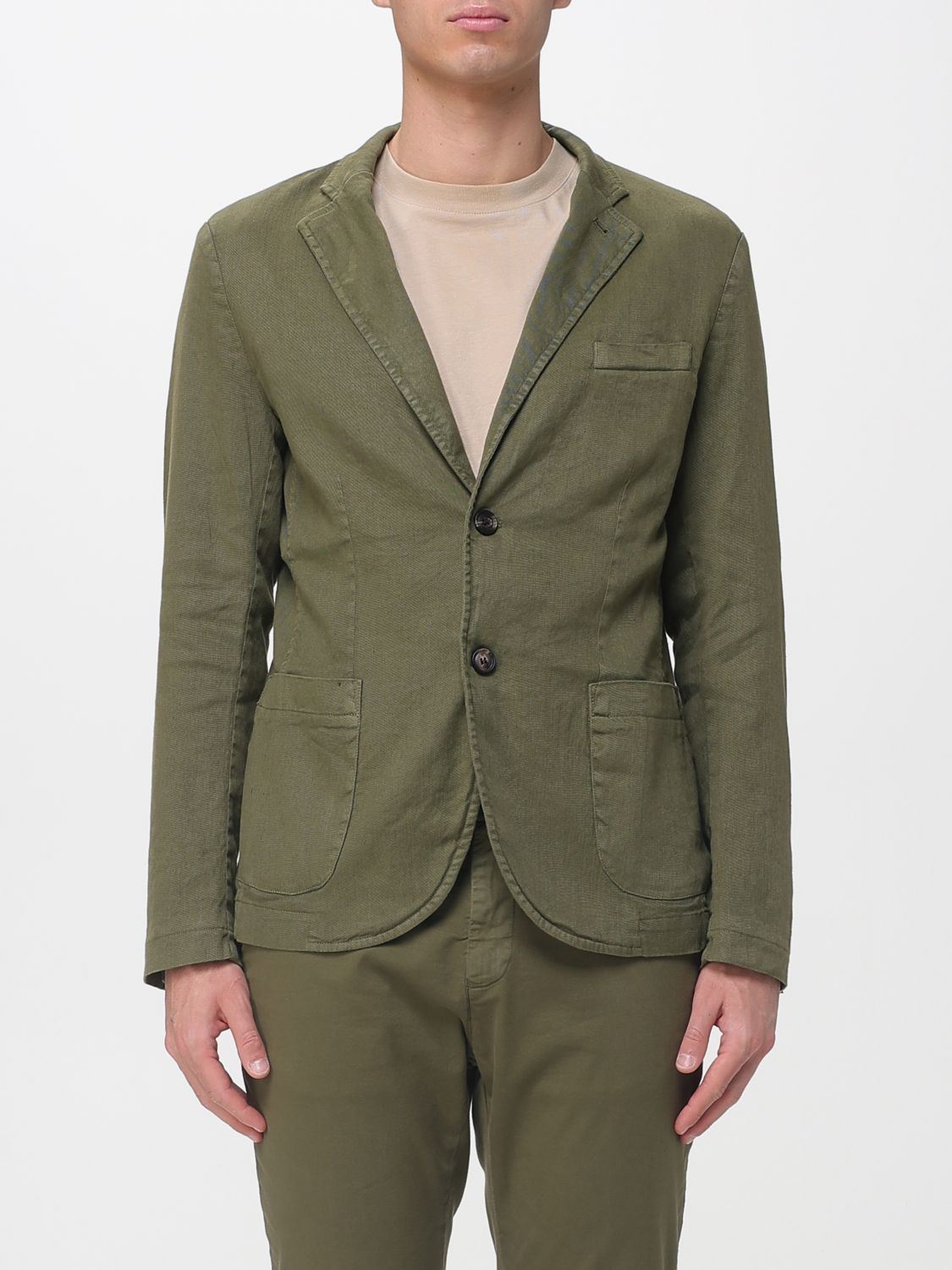 Mason's Single Breasted Cotton And Linen Blazer