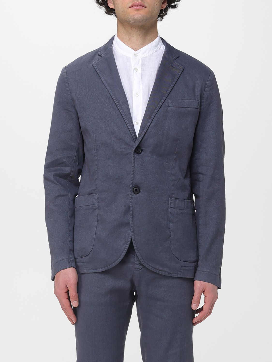 Mason's Einreihiger Blazer aus Baumwolle und Leinen