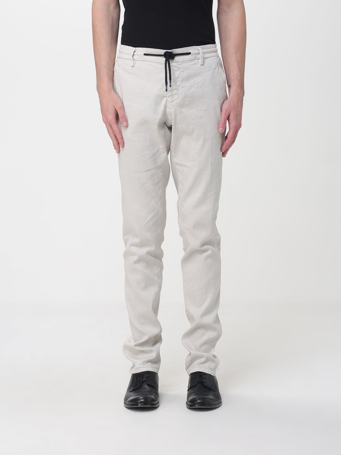 Mason's Linen And Cotton Blend Drawstring Trousers