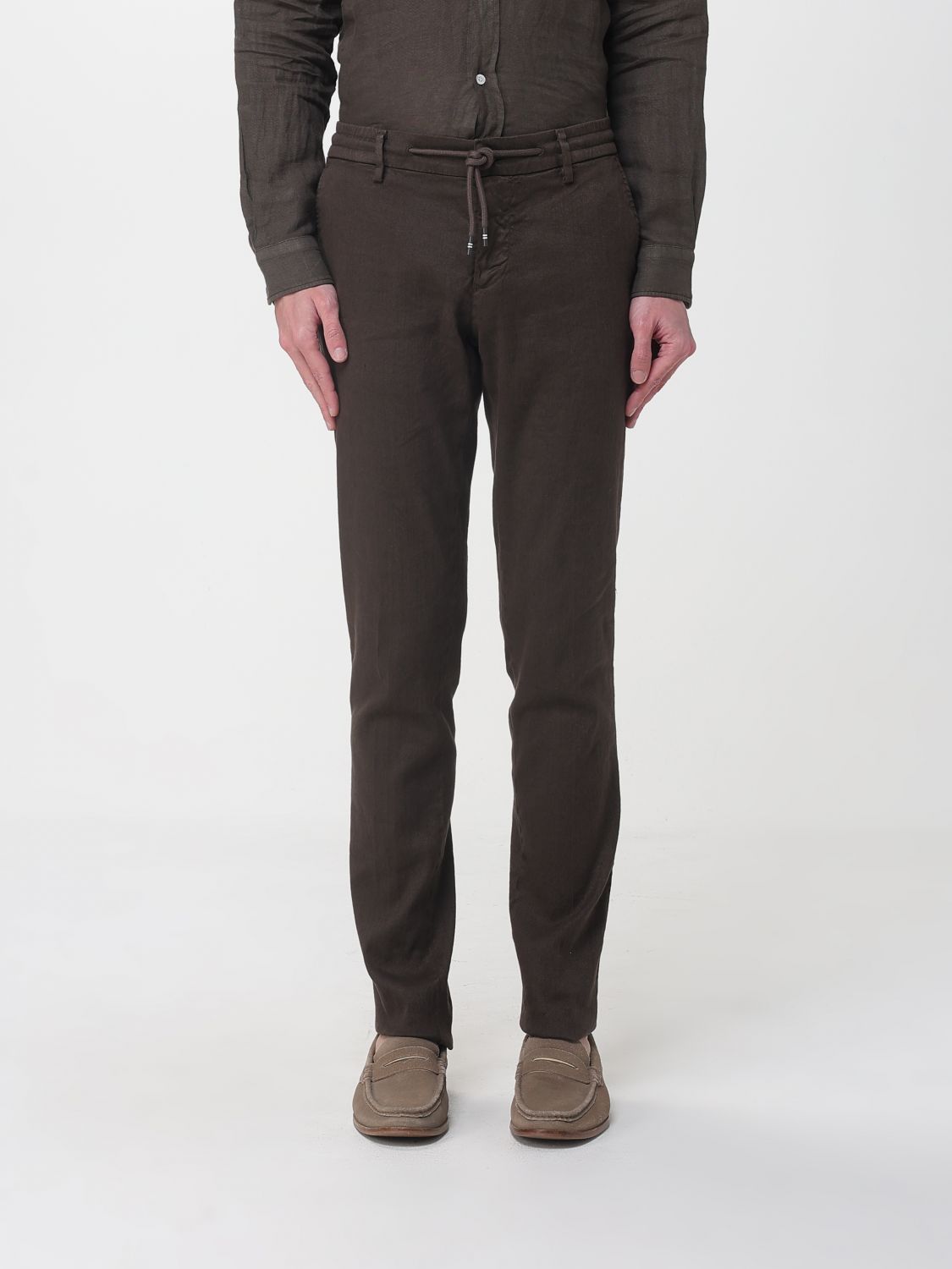Mason's Linen And Cotton Blend Drawstring Trousers