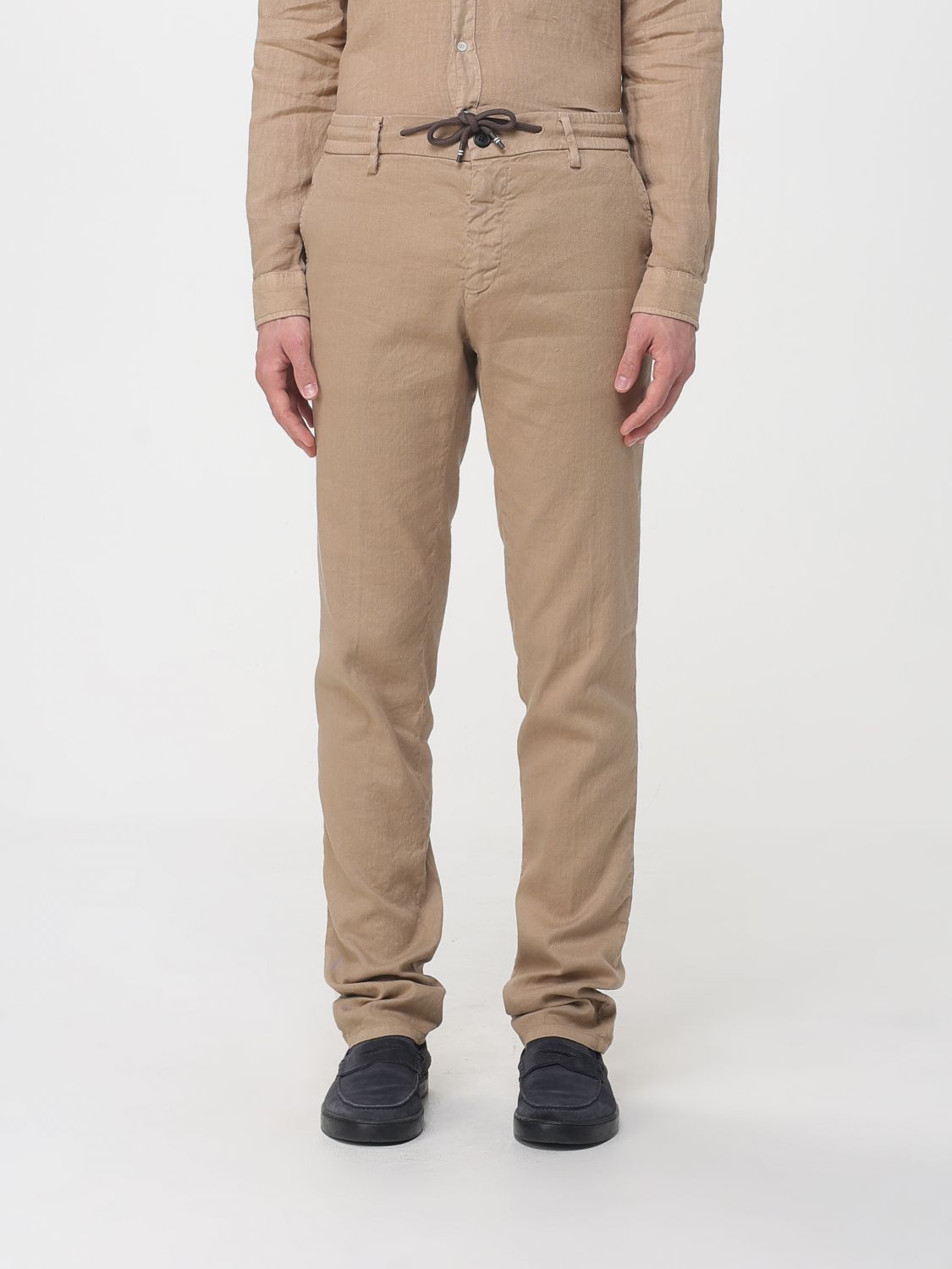 Mason's Linen And Cotton Blend Drawstring Trousers